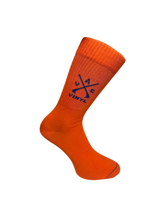 Vinyl Art Clothing Plain Socks Orange