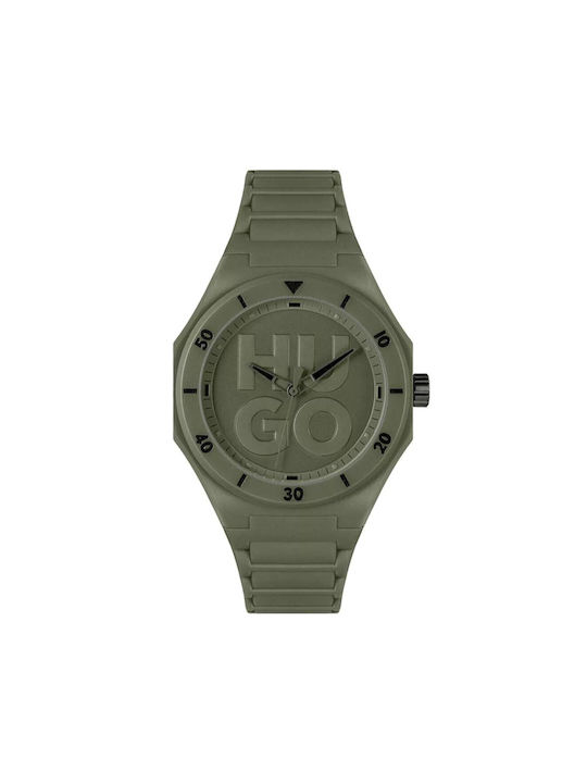 Hugo Boss Watch Battery with Green Rubber Strap