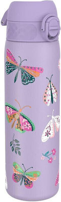 Metallic Thermos 500ml Ion8 Canteen with Butterfly - Purple