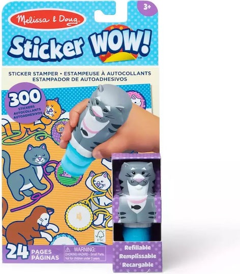 Melissa & Doug Children's Craft Sticker WOW! Activity Book with Sticker Stamp, Cat for Children 3 Years Tuna
