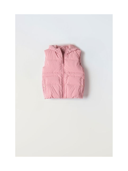 Evita Kids Casual Jacket Sleeveless with Hood Pink