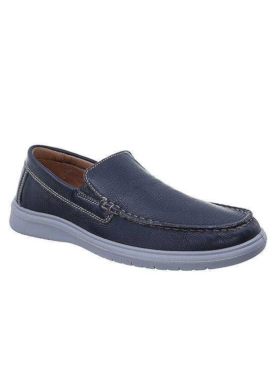 Imac Men's Leather Loafers Blue