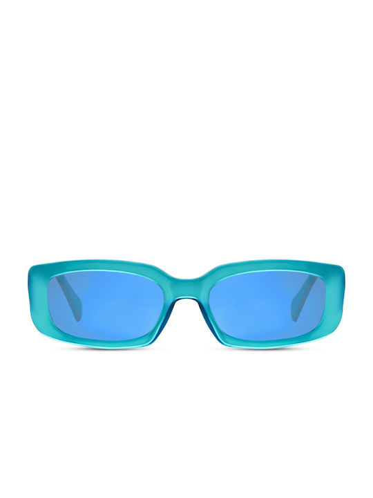 Solo-Solis Sonnenbrillen mit Blau Rahmen und Türkis Linse NDL8085