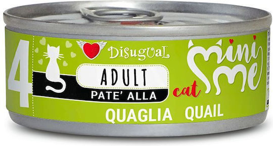 Disugual Mini Me Wet Cat Food for Adult Cats in Cans with Quail Gluten Free 85gr