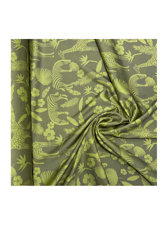 Clothing Fabric Satin Olive Giraffe