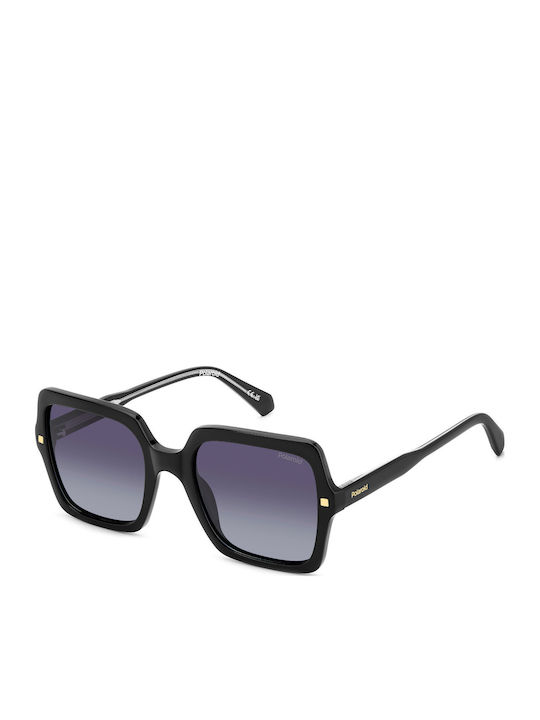 Polaroid Women’s Sunglasses With Black Horn-Rimmed Frame And Grey Gradient Lens