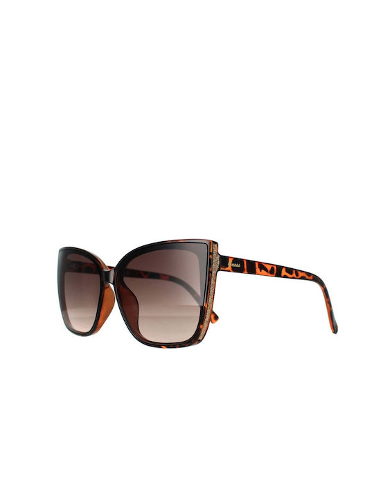 Guess Women's Sunglasses with Brown Tartaruga Plastic Frame and Brown Gradient Lens GF0412/52F