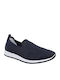 Ανατομικά Γυναικεία Slip-On Δερμάτινα Μπλε