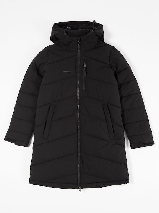 Emerson Lang Damen Puffer Jacke für Winter Black