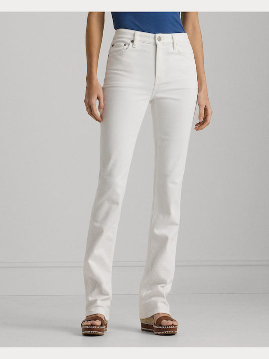 Ralph Lauren Γυναικείο Υφασμάτινο Παντελόνι σε Κανονική Εφαρμογή Λευκο
