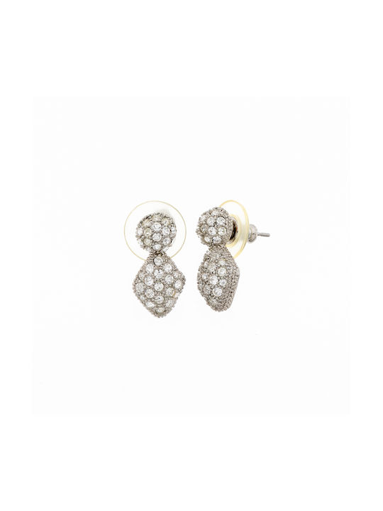 Small metallic earring with strass