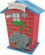XMASfest Money Box Wooden Gray 12x9x6cm