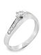 18K White Gold Mono Ring with Diamonds and 18K Carats Rn09406