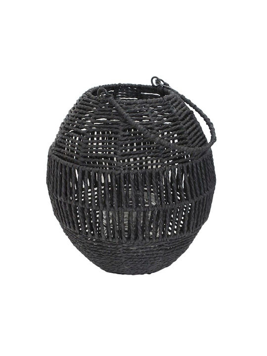 Atmosphera Φαναράκι Rattan Επιτραπέζιο Μαύρο 27x27x29.5εκ.