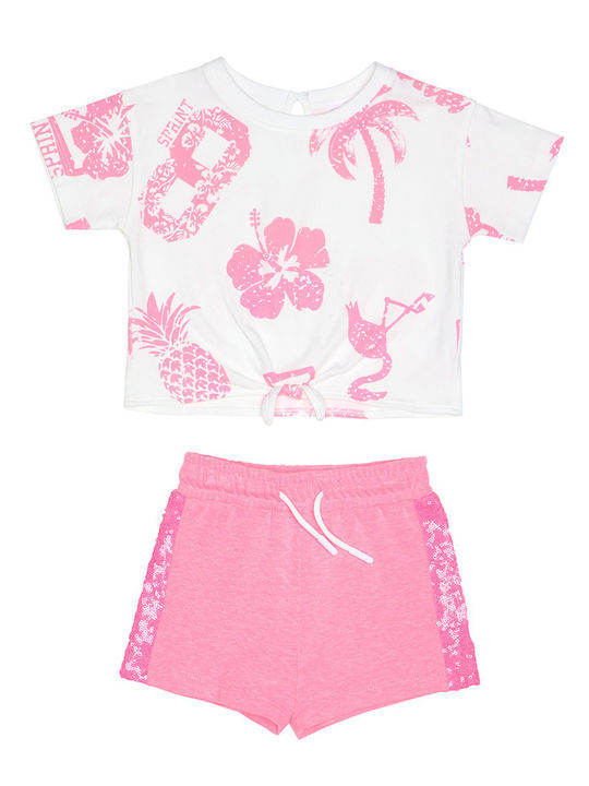 Sprint Kids Set with Shorts Summer 2pcs White