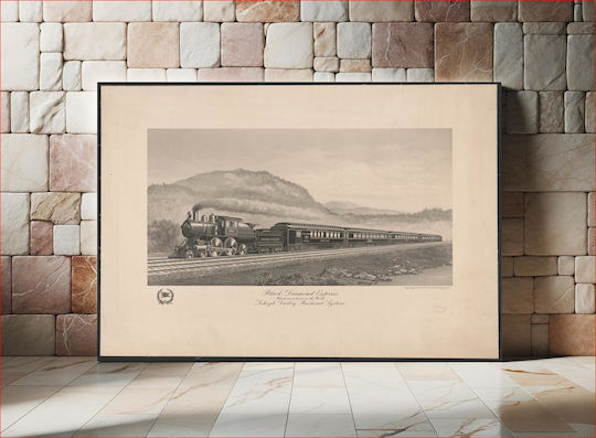 Black Diamond Express. Handsomest Train In The World. Lehigh Valley Railroad System Πίνακας σε Καμβά 100x150cm