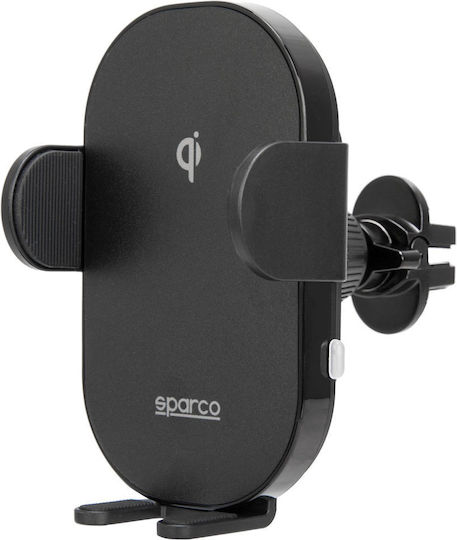 Sparco Car Mobile Mount with Adjustable Hooks and Wireless Charging Black