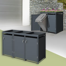 ML-Design Metallic Waste Bin 60lt Gray