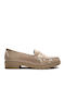 Patent Leather Women's Moccasins in Beige Color