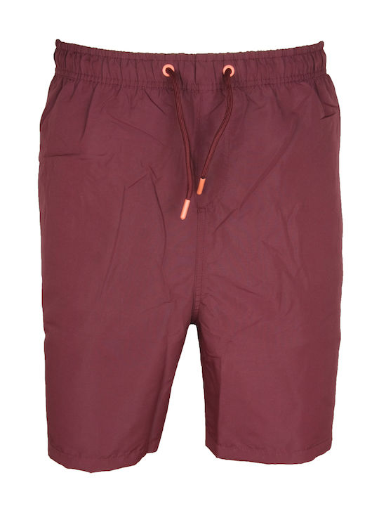 Double Herren Badebekleidung Shorts Burgundisch