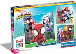 Clementoni Spiderman Super Color Marvel Spidey și prietenii săi uimitori 3x48 bucăți 1200-25294