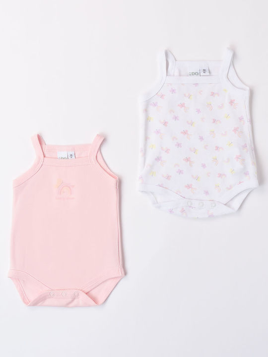 iDO Baby Bodysuit Set White-pink