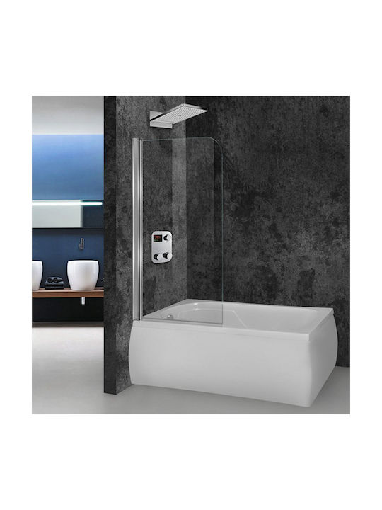 Aquarelle Fresh 1 BTHTBFRSH1-CLEAR Duschwand Badewanne mit Schieben Tür 80x145cm Klarglas