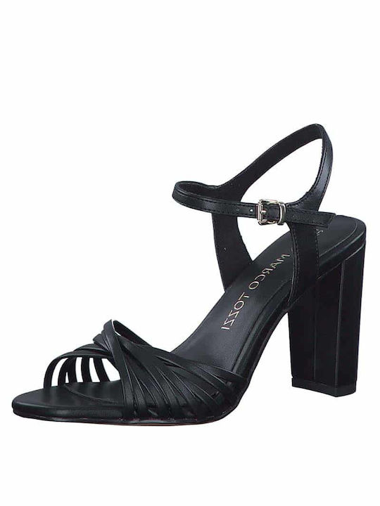 Marco Tozzi Damen Sandalen mit hohem Absatz in Schwarz Farbe