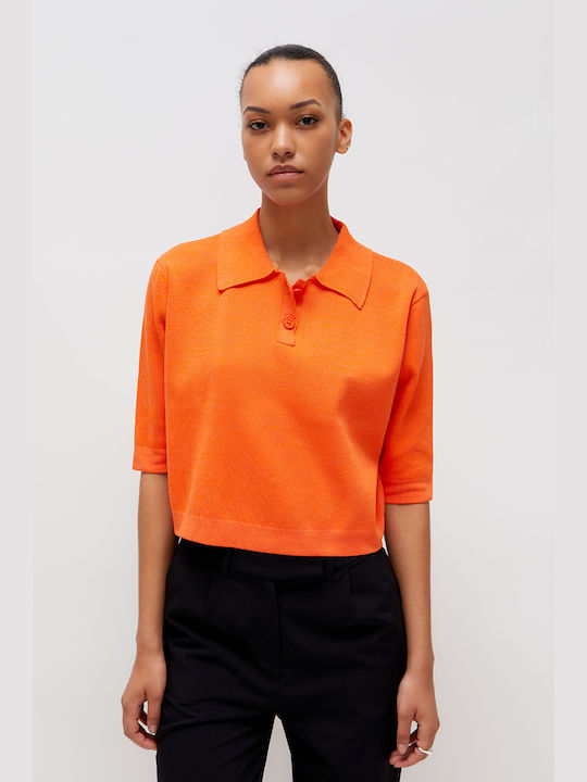 Wild Pony Damen Polo Bluse Kurzarm Orange