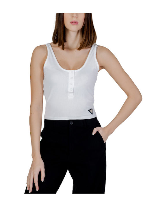 Guess Women's Athletic Blouse Sleeveless White