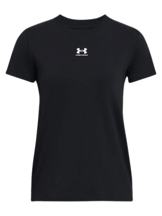 Under Armour Γυναικείο Αθλητικό T-shirt Μαύρο