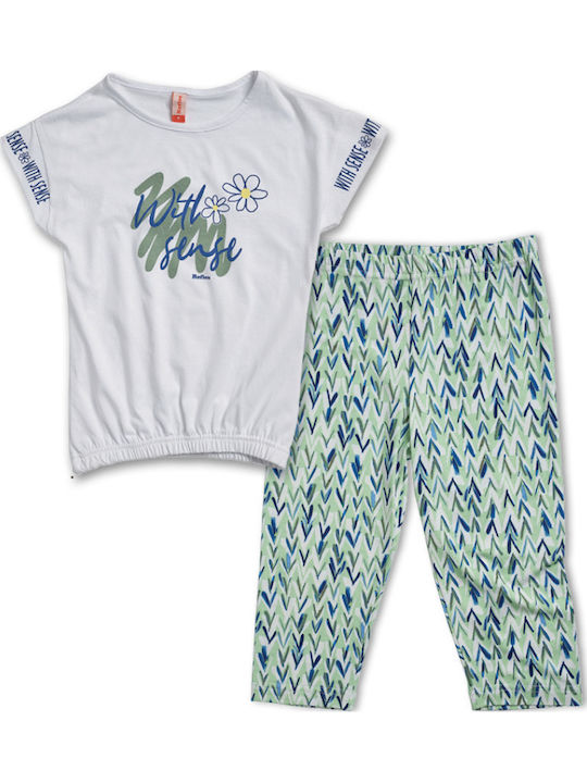 Kids' Set with Leggings Summer 2pcs White