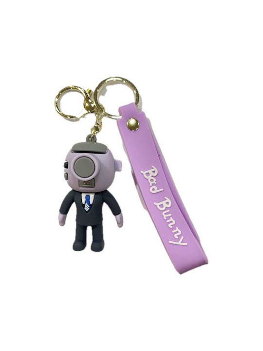 Keyring rubber Skibidi Toilet Cameraman Purple