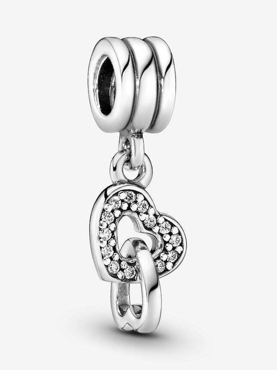 Pandora Interlocking Hearts Anhänger Herz aus Silber mit Zirkon
