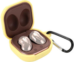 Sturzsichere Silikon-Kopfhörer-Schutzhülle mit Haken für Samsung Galaxy Buds Live / Buds2 / Buds Pro / Buds2 Pro (gelb)
