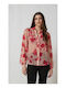 Enzzo Women's Floral Long Sleeve Shirt Pink