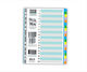 Skag Subject Dividers A4 Index Paper Colored Paper Index 20 Colors