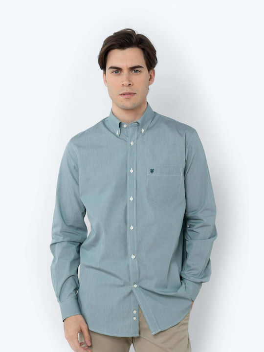 The Bostonians Men's Shirt Long Sleeve Cotton Green