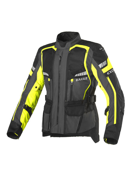 Jacke Touring Clover Dakar-2 Wp 1735 N/g Olive Gelb Schwarz