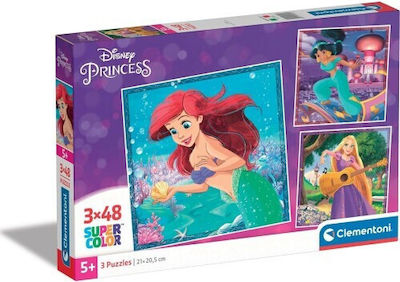 Clementoni Children's Puzzle Super Color Disney Princess 3x48 Pieces 1200-25304