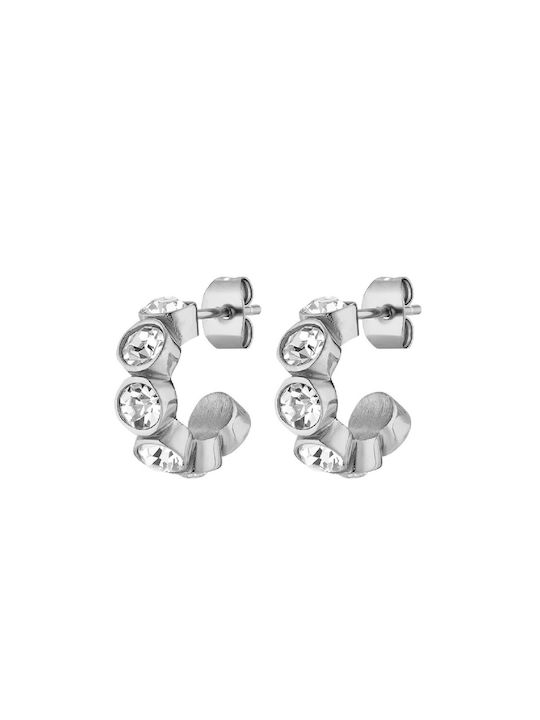 Dyrberg/Kern Earrings Hoops made of Steel with Stones