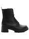 Leder Damen Knöchelstiefel Schwarz