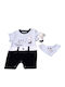 Hashtag Baby Bodysuit Set Short-Sleeved Light Blue 3pcs