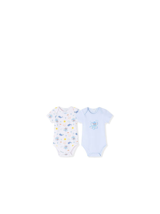 Amomi Baby Underwear Bodysuit Set Short-Sleeved Blue