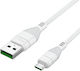 PZX Fast Regular USB 2.0 to micro USB Cable Λευκό 1.2m (73041)