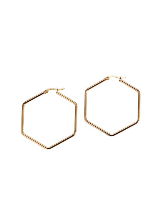 Scans Earrings Hoops made of Steel Gold Plated