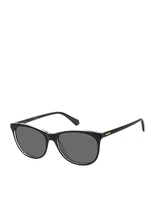 Polaroid Women’s Sunglasses With Black Horn-Rimmed Frame And Grey Lens PLD4161/S 7C5/M9