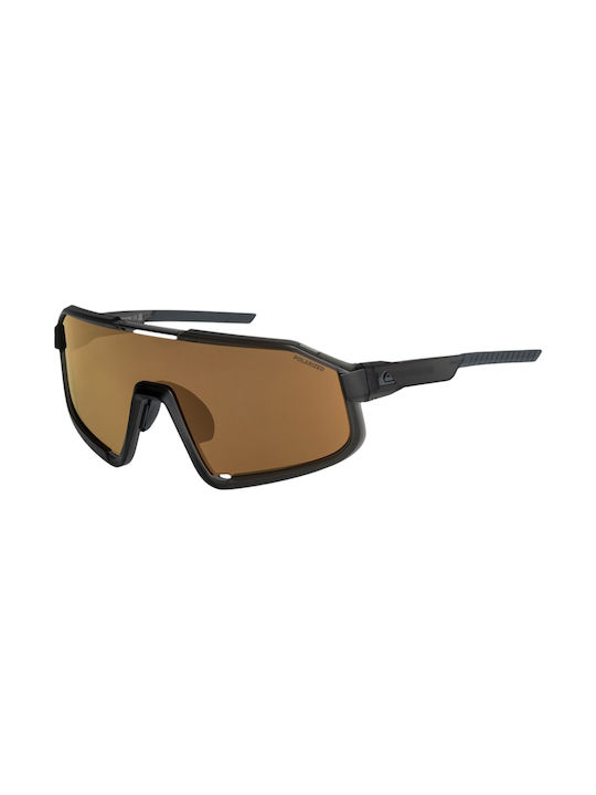 Quiksilver Men's Sunglasses with Black Plastic Frame and Brown Polarized Lens EQYEY03204-XKKN