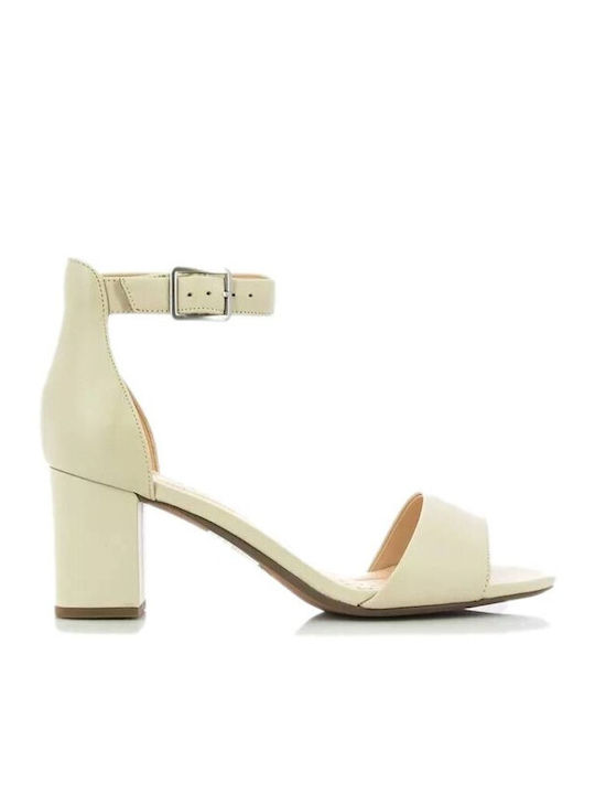 Clarks Leather Women's Sandals Deva Mae Beige