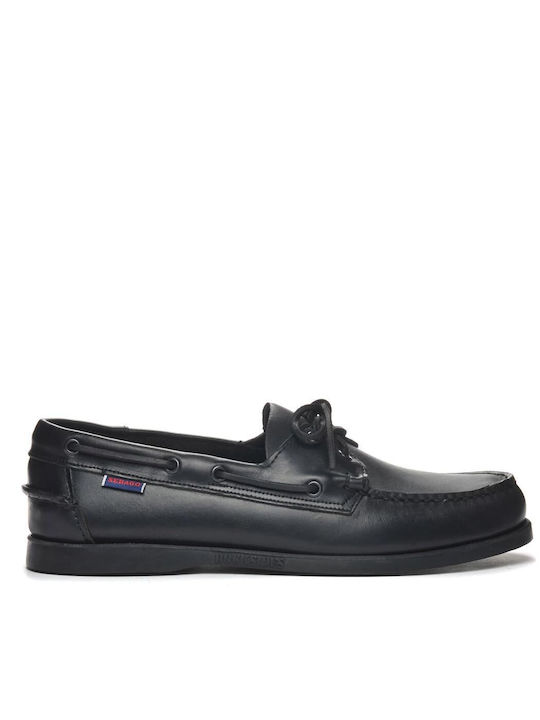 Sebago Docksides Portland Herren Mokassins in Schwarz Farbe